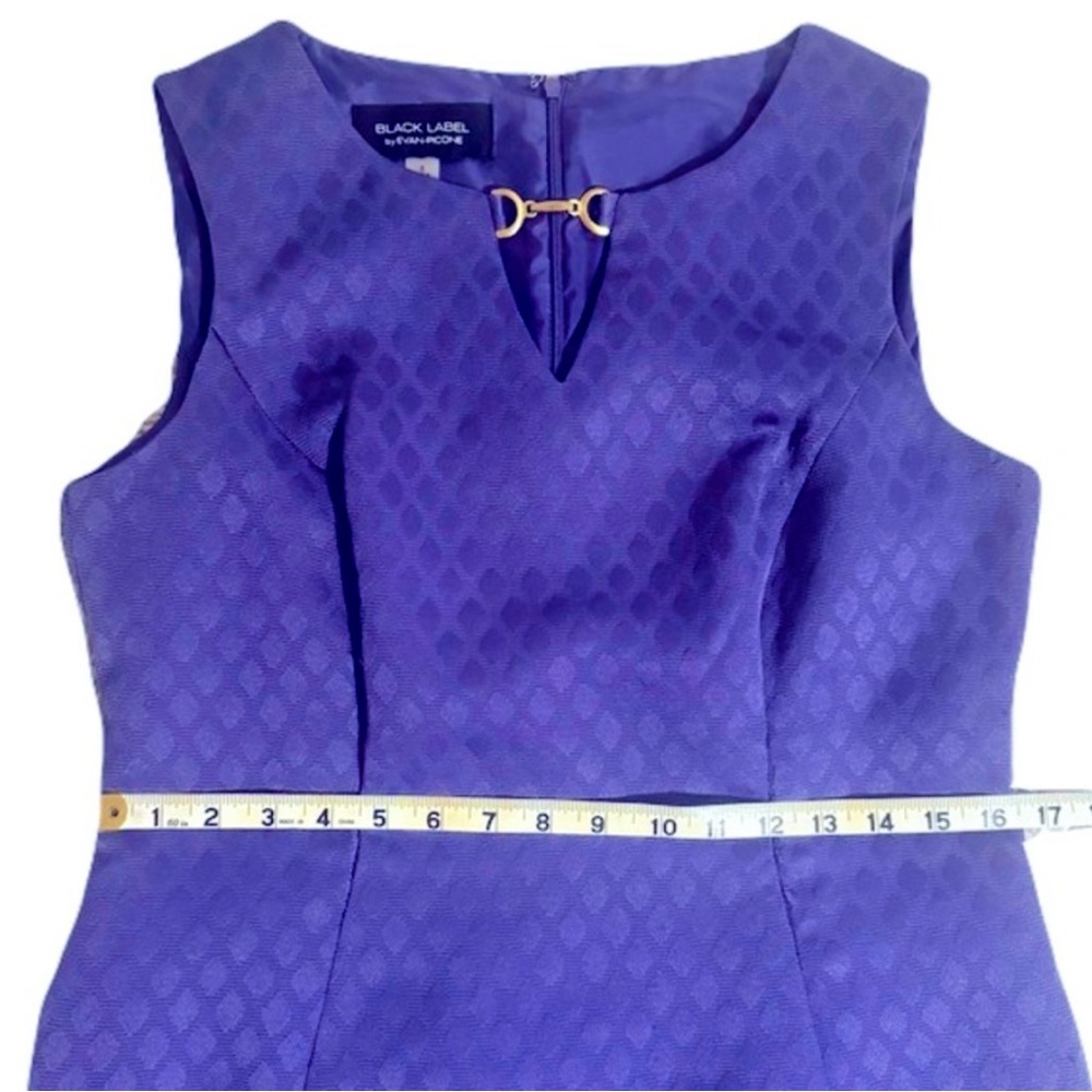 Black Label Evan Picone Dress Womens Size 8 Sleeveless Purple Sheath Workwear - Picture 9 of 12